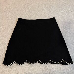 H&M Black Mini Skirt with Pearl Accents